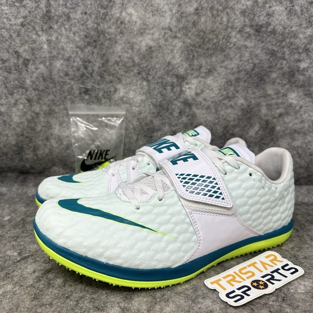 Nike High Jump Elite Track Shoes Mens Size 6.5 White Green Spruce FZ9636-100